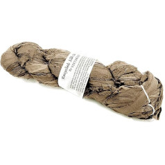 100g Recycled Sari Silk Ribbon Yarn, Jewelry Making Trim - Beige