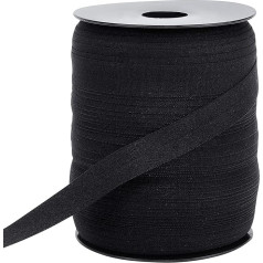 PandaHall Foldable Elastic Band, 109 Yards (100 m) 5/8 Inch (15 mm) Plain Elastic Sewing Stretch Tape Spool for Hair Bobbles Headbands Dress DIY Craft Garment Sewing, Black