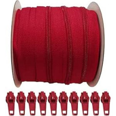 20m Nylon Zipper Roll #3 with 25 Automatic Metal Buckles Zipper for Clothing, Fabric, Sewing, Crafts, 3 (20m, 148)