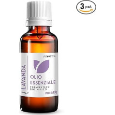 Pure Lavender Essential Oil 3 x 10ml Set of Essential Oils Lavender Essence for Diffusers, Hygiene, Home, Nasotherapy, 100% Natural Flavours, Made in Italy, Wellbeing