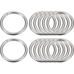 sourcing map Stainless Steel O Rings 40mm OD 4mm Thickness Multipurpose Metal O Rings Welded Round Rings for Hardware Luggage Accessories 12 Pack