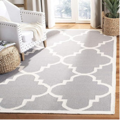 Safavieh Alameda Flatweave Dhurrie, Wool Grey/Ivory, 121 x 182 x 0.64 cm