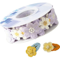 Blumenspitze, Blumenspitzenverkleidung | Sonnenblumenband | Blumenstoff Verzierungen Handwerk Stickerei für Kunstprojekte Hochzeitskleider Haar Banddekoration