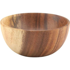 Acacia Wooden Bowl Wooden Salad Bowl or Fruit Bowl Round Tableware for Serving Salad Fruits Pasta and Snacks Handmade Wooden Bowl Kitchen Utensils (16 x 7 cm)