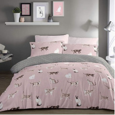 Fusion Geo 52% Polyester 48% Cotton Duvet Cover and Pillowcase Blush Single