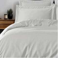 Sensei Maison Reversible Duvet Cover in Cotton Sateen 120 Thread Count Versailles 240 x 220 cm White