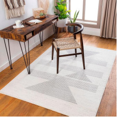 Livabliss Boise Living Room Rug Modern – Abstract Design in Marble Look for Living Room, Dining Room, Bedroom 152 x 213 cm – Soft Short Pile in Ivory and Grey