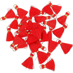 BEBEMOKO 30 Stück DIY Quasten Kreise Anhänger Quasten für Geschenk Verpackung Handgemachter Schmuck Handwerk Vorhang Verzierungen Fan Dekorationen