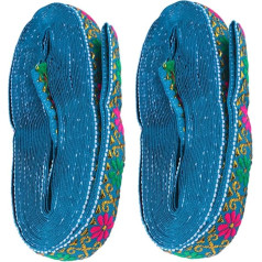 DOITOOL 2 Stück Ethnische Spitzenbänder Stickereien Spitzenbesatz Vorhänge Zum Nähen Von Spitzen Stoff Blumenbänder Zum Basteln Design Bestickter Bandbesatz Bestickte Borte