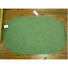 Safavieh Braided Collection BRD315A Hand Woven Green Area Rug, Cotton, Green, 4' x 6' Oval