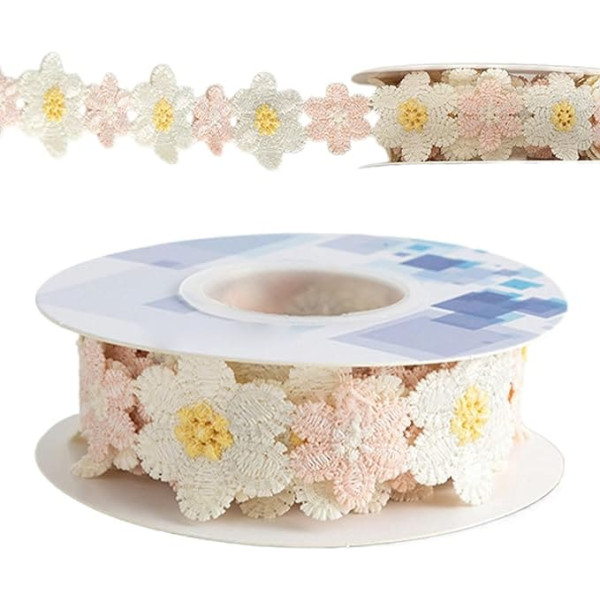 Blumenspitzenverkleidung, Blumenspitze,Sonnenblumenverkleidung - Blumenstoff Verzierungen Handwerk Stickereien Kunstprojekte für Hochzeitskleider Haar Band Kleidung Dekoration