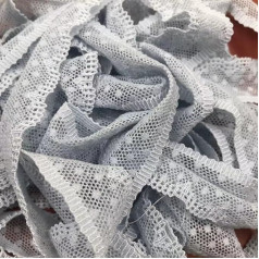 20 Yards Elastizität Spitzenband, Vintage Stretch Spitzenbordüre, Zierband Dekoband zum Nähen, Spitzen Borten Bänder für Dessous Kleidung Unterwäsche Hochzeitskleid Tischdeko DIY Basteln,Hellblau