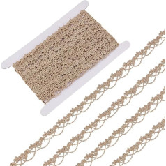 FREEBLOSS 10 Yards Goldfarbene Spitzenborte Vintage Spitzenborten 2.1cm Breites Spitzenband Mit Blumenmuster Zum Nähen Spitzenstoffrollenbänder Für Brautkleider DIY Handarbeiten