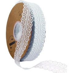 Spitzenborte, Spitzenstoff, Vintage-Muster, Rollbänder – perfekt für Geschenkverpackungen, Basteln, Blumendesign, Nähen und Party-Dekorationen (grau, 45,7 m)