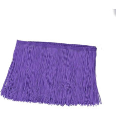 Yalulu 10 Metres Latin Fringe, 10 cm Wide Polyester Fibre Tassel Fringe Tassel Trim Ribbon DIY Fringe Dance Fringe Cut Fringe Trim for Latin Dance Clothing (Purple)