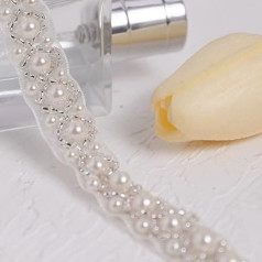 Perlenspitzenband – elegante Verzierung für Bekleidung, DIY Handwerk und Handarbeiten (Farbe: 1,5 cm)