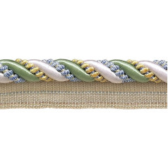 Large Blue, Green, Gold, 7/16 Imperial II Lip Cord Style # 0716I2 Color: MOUNTAIN SPRING – 4668 (Sold by the yard)