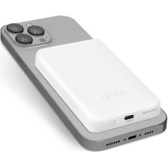 SBS Powerbank 5000 mAh USB-C ar MagSafe saderīgs - balts