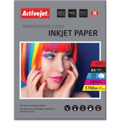 Effiki Activejet ap4-180g20 spīdīgs fotopapīrs (a4; 20 gab.)