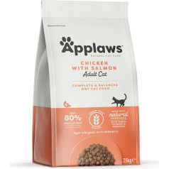 Applaws kaķu barība kaķiem ar augstu gaļas saturu - vistas un laša gaļa - 7,5kg
