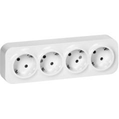 ToDo 2P+Z Schuko četru kontaktu ligzda IP20, 16A, 230V AC, balta, 8 gab.
