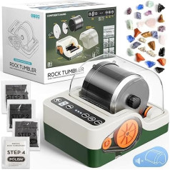 Professional Low Noise Stone Drum, Rock Tumbler Polishing Machine Set with Noise Insulation for Children, Adults and Stone Collector, 3-Speed Motor & 9-Day Timer, Geology Hobby Toy Gift