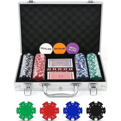NOLIE 200 Casino Poker Chip Set with Reinforced Aluminium Casing for Gambling (11.5g)