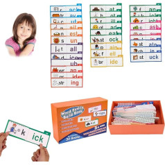 Lyreh 30stk Daumenkinos zum Lesen und Reimen, Lernkarten mit Wortfamilien ABC-Vokabel-Aktivitätsbuch für Kleinkinder zur Förderung des Leseinteresses und Verbesserung der Sprachkenntnisse