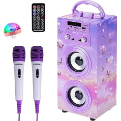 DYNASONIC 3º Gen Microphone Karaoke Toy, Ideal for Original Gifts for Children, Girls, Toy, Karaoke Microphone Children's Toy (025-18 Lights)