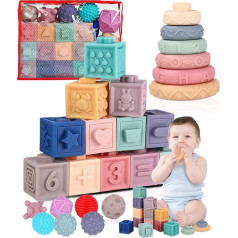 Zawaer Baby Montessori Toy from 1 Year, Baby Gift Boy, Silicone Sensory Toy, for Learning and Teething - Baby Toy 6 Months Baby Gift Girls