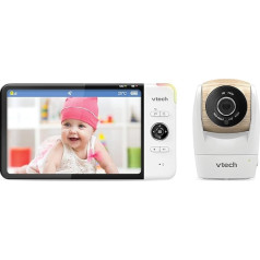 Vtech VM919 HD Baby Monitor - Video Baby Monitor with Wide Angle Camera - 360° Panoramic View, HD Video, Clear Sound, 7 Inch LCD Colour Screen with Night Vision Function, Intercom, Songs and Much More