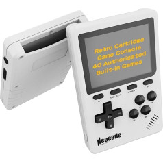 Neocade Retro Handheld Video Game Console, 40 Pico Licensed Retro Games Pre-installed, Compatible with PIKO/GBA Cassette - White