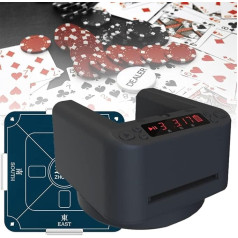 Vollautomatische Kartenhändlermaschine, elektrische, um 360° drehbare Kartenaufteilungsmaschine, tragbarer Smartcard-Dealer-Roboter, Pokermaschine, Spielkartenmischer for Spiele for 2–8 Personen, kein