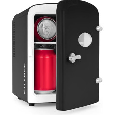 Citybee Mini Fridge 4 L - Refrigerators Small 12 V 230 V Running Quiet Suitable for Drinks Cosmetics Food - Mini Fridge Ideal for Car Room Camping Motorhome Office and Travel (Black)
