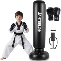 JanTeelGO Children's Punch Bag for Karate Boxing: 150 cm Boxing Bag Stand Punch Bag Gifts to Relieve Energy and Build Skills for Boys and Girls Aged 3-12 Years