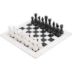 RadicalN Handmade Weighted Marble Complete Marble Chess Set Adult Chess Sets Staunton and Ambassador Style 15