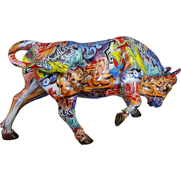 Casablanca Decorative Figure Animal Figure Taurus – Made of Resin in Street Art Design – Colour: Multicoloured Height 27 cm