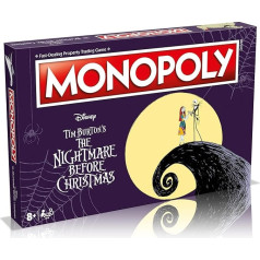 Winning Moves, Nightmare Before Christmas Monopoly Advance to Zero's Tomb, Spiral Hill, Dr. Finkelstein's Laboratory, Jack's Tower and Trade your way to success, makes great gift for ages 8 plus