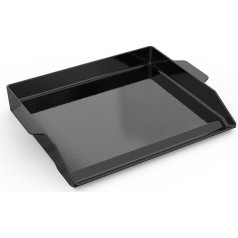 onlyfire Universal Plancha Grill Plate Cast Iron Cast Iron Grill with Handles, Grill Pan Gas Grill, Enamel Grill Plates for BBQ Charcoal Grill Gas Hobs, Glossy, Black, 47.2 x 35.5 cm