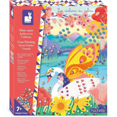Janod - Mini-Cane Collage Set Secret Garden - The Workshops of Peace - 5 Pictures - Children's Craft Set - Fine Motor Skills and Concentration Learning - From 7 Years - J09106