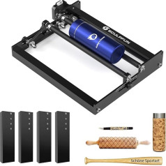 SCULPFUN Laser Rotary Roller, Laser Engraver Y Axis Rotary Roller with 360° Rotation for Laser Engraving Cylindrical Objects, Cans (Including 4 Raised Feet)