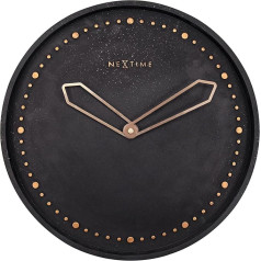 NexTime wall clock CROSS, very silent, round, stone/metal, black, ø 35 cm