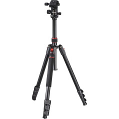 Hama Camera Tripod for Smartphone Camera, Aluminium Monopod, Compact, Foldable, Quick Mount, 6.4 mm Thread, 50-165 cm Max