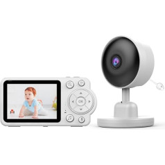 Winnes Baby Monitor with Camera 2.8 Inch Display, Night Vision, Scream Alarm, Camera and Audio Baby Monitor with VOX Function, Two-Way Conversation, Temperature Sensor, 6 Integrated Lullabies