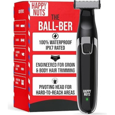 HAPPY NUTS The Ballber™ Electric Body Hair Trimmer for Men - Men's Body Groomer Kit for Privates - IPX7 Waterproof Shaver for Hard to Reach Areas