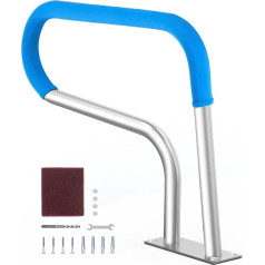 VEVOR Pool Handrail, 805 x 100 x 585 mm, Pool Entry Stainless Steel with Base Plate for Indoor/Outdoor Pools, Swimming Pool Entry Aid, Rustproof Grab Bar with Handle Cover & Spa Accessories