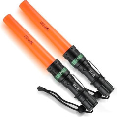 ULTRAFIRE 11 Inch Traffic Stick LED Torch, 3 Modes Signal Bar, Tactical Torches, 250 Lumen Signal Stick Guide Light for Traffic Control, Car Steering, Parking, Airport, UF-303