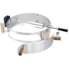 Moesta-BBQ 10093 Smokin' PizzaRing Rotisserie Set - Electric Skewer for Kettle Barbecue with 57 cm Diameter, Battery Motor