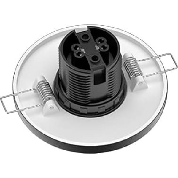 ledscom.de Tela Recessed Ceiling Light Porcelain Glossy Black Round 99 mm Diameter 1x E27 Max. 60 W Pack of 6