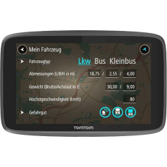 TomTom GO Professional 620 Navigation Device for Trucks, Vans and Busses (Updates via Wi-Fi, 15,24cm (6 inches), 50,000 POIs, Smartphone Messages, Lifetime Map Updates (Europe), Lifetime Traffic and Speed Cameras)